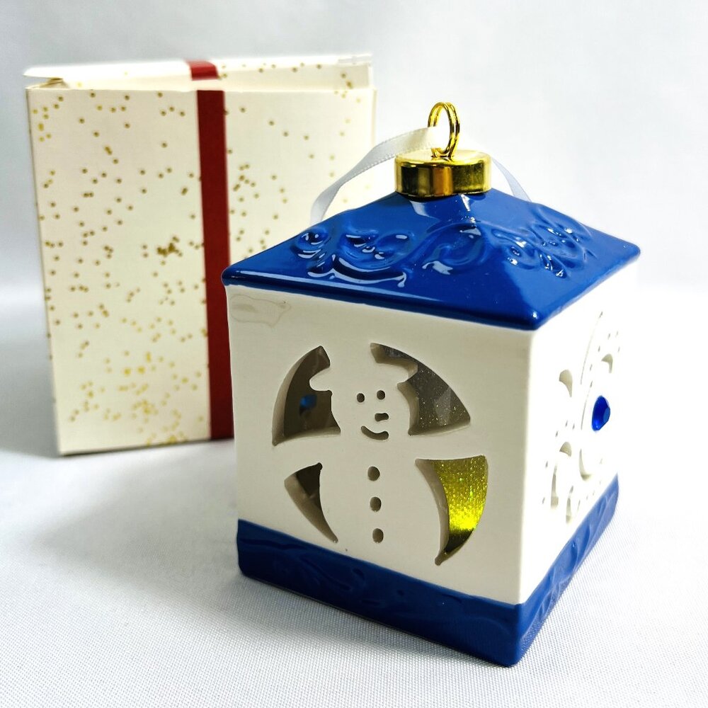 Holiday LED Red Blue Ceramic Ornament Color Changing by Lightscapes Box 4”